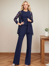 Jumpsuit/Pantsuit Scoop Neck Elastic Satin Mother Of The Bride Dresses